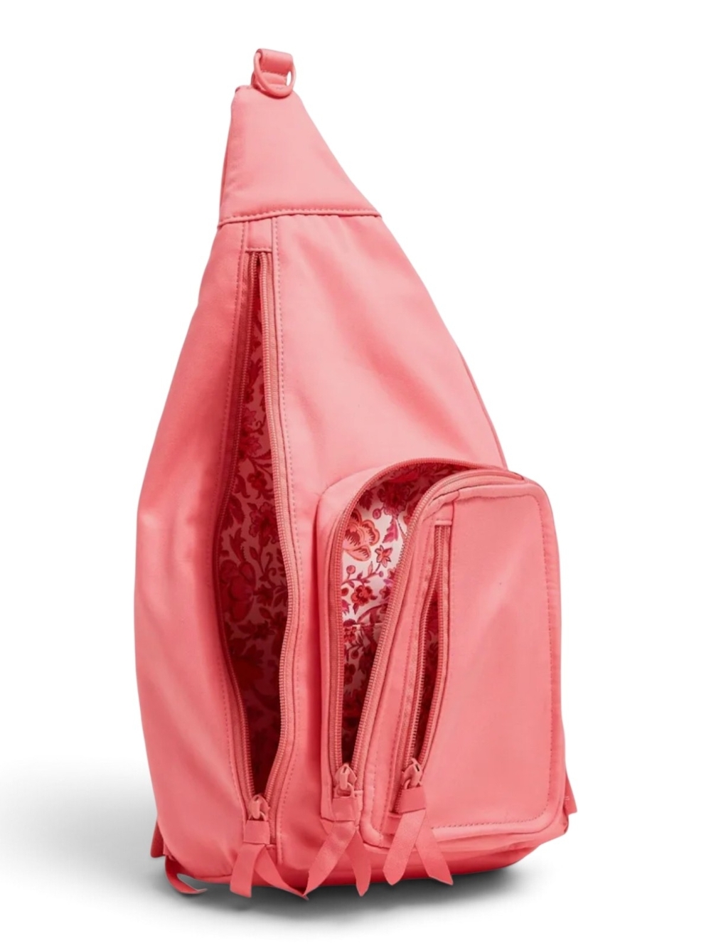 Vera Bradley Rouge Rose Pink Sling Backpack Cotton 9×19 In - Picture 5 of 16
